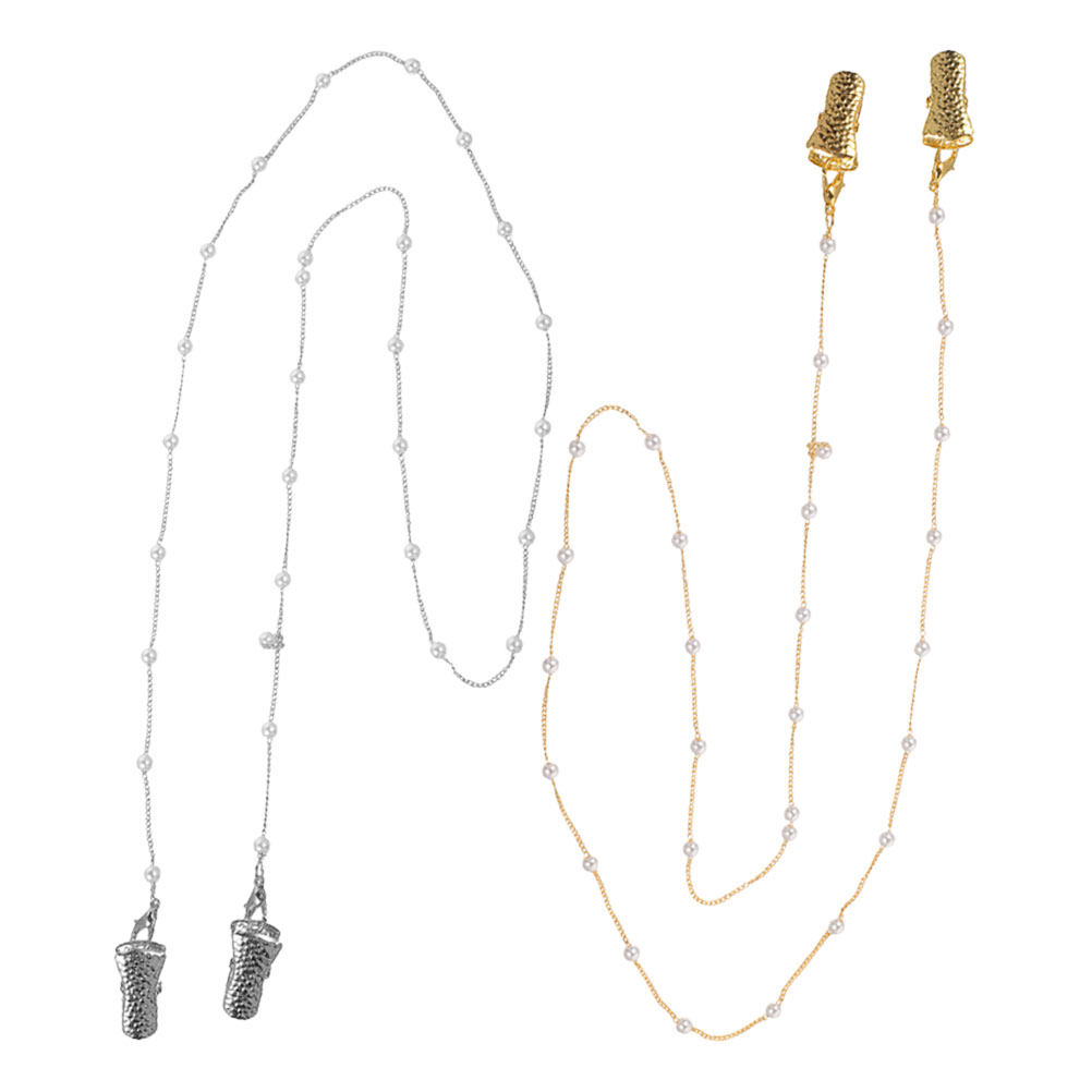 2Pcs Pearl Beaded Eyeglass Cha - Mask Chain Holder review and price