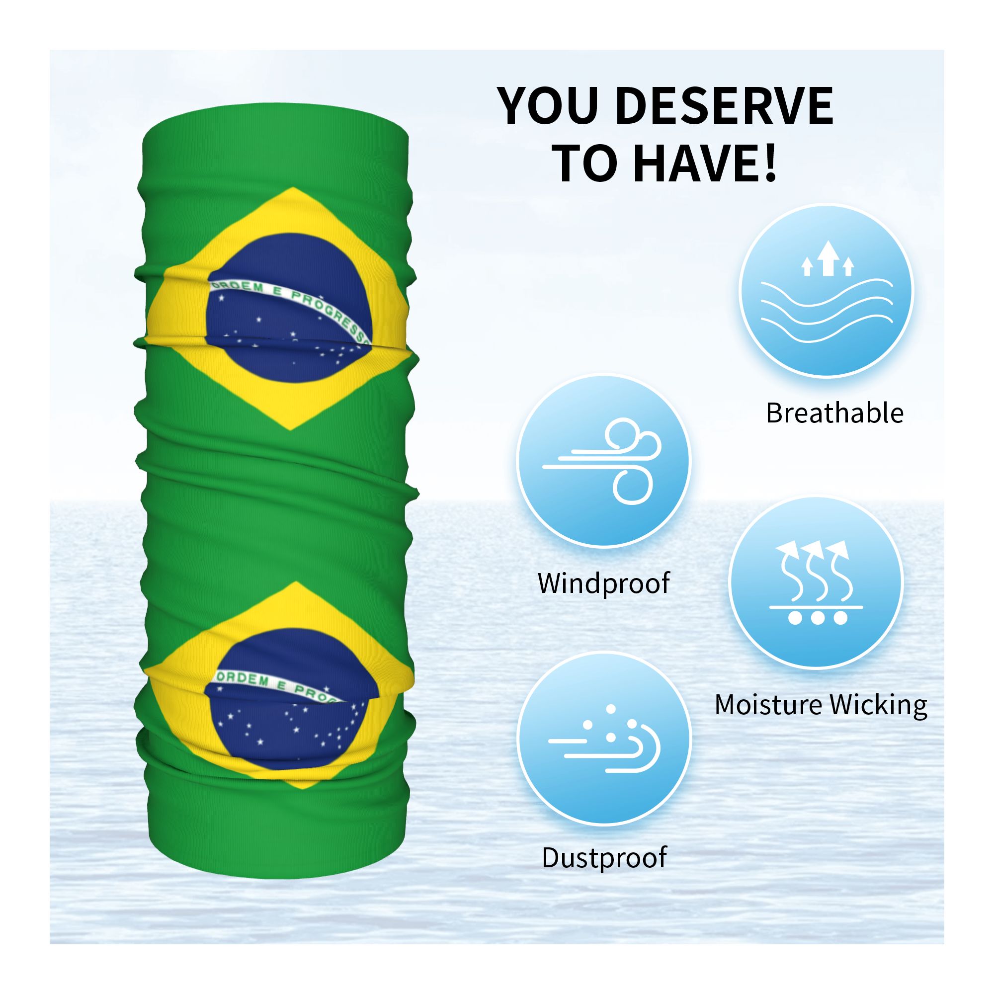 Custom Brazil Flag Bandana Nec - Neck Gaiter Face Cover review and price