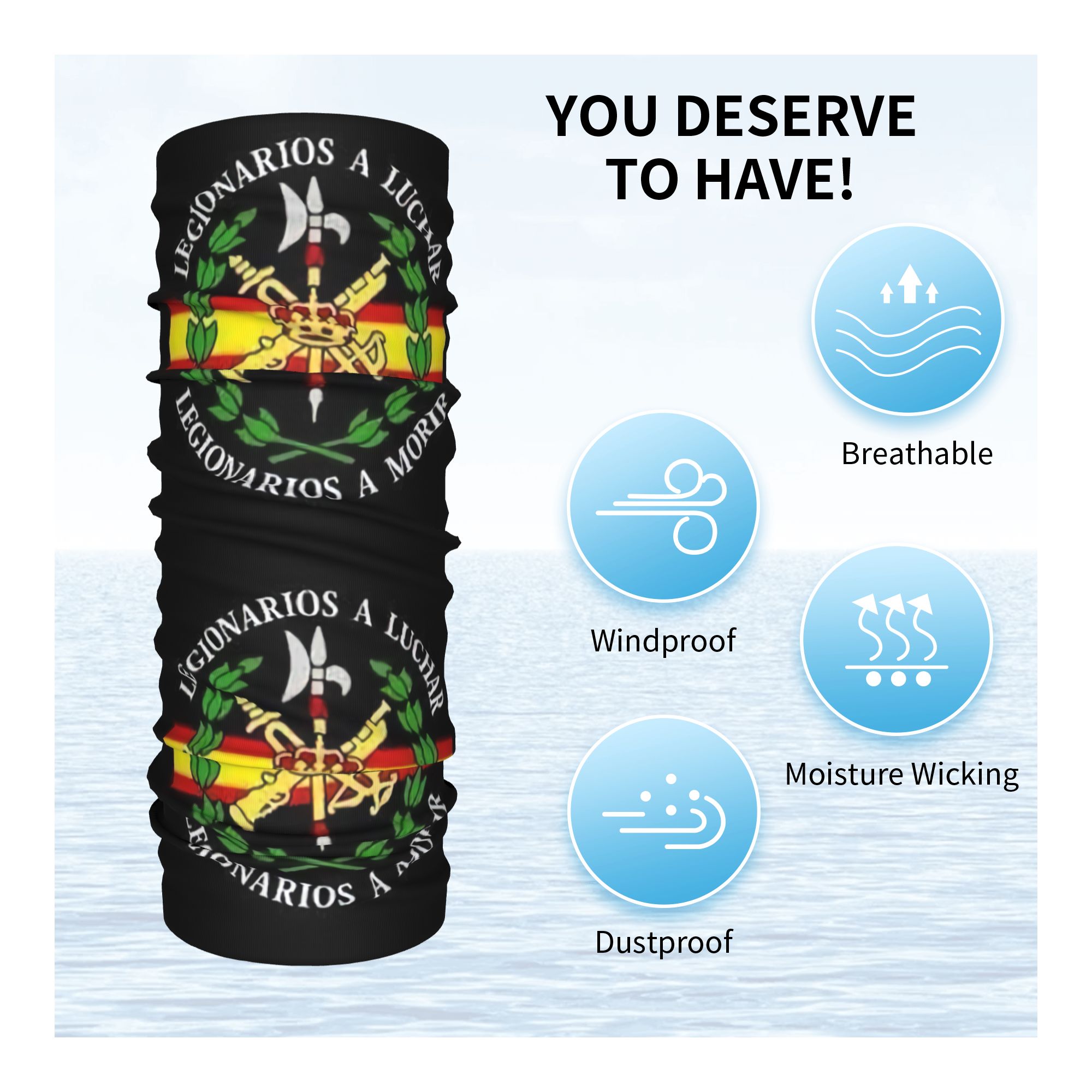 Custom Spanish Legion Bandana  - Neck Gaiter Face Cover review and price