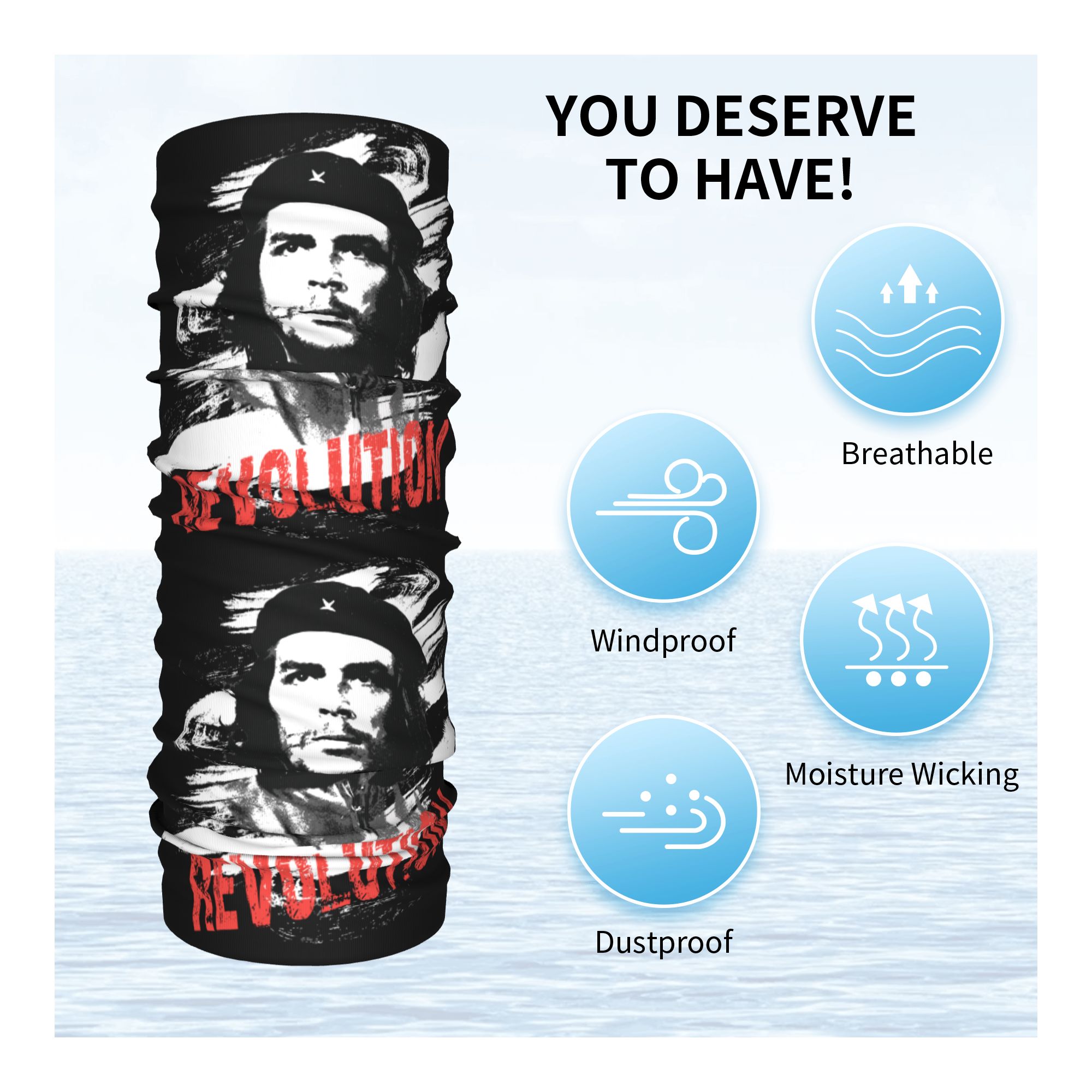 Custom Che Guevara Revolution  - Neck Gaiter Face Cover review and price