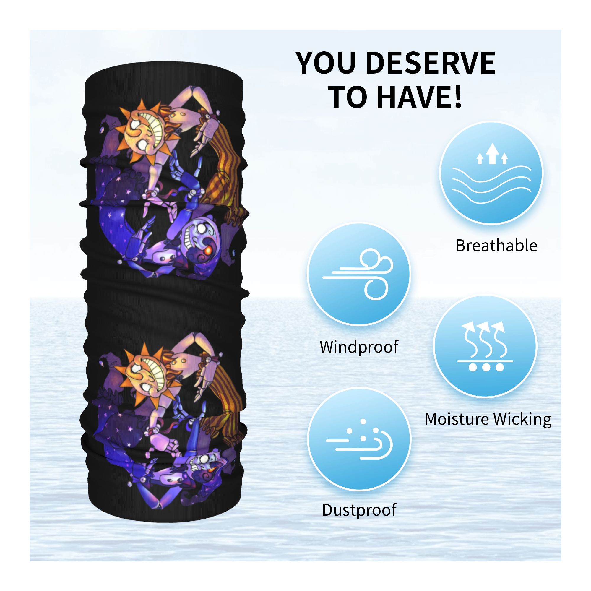Sun And Moon FNAF Security Bre - Neck Gaiter Face Cover review and price